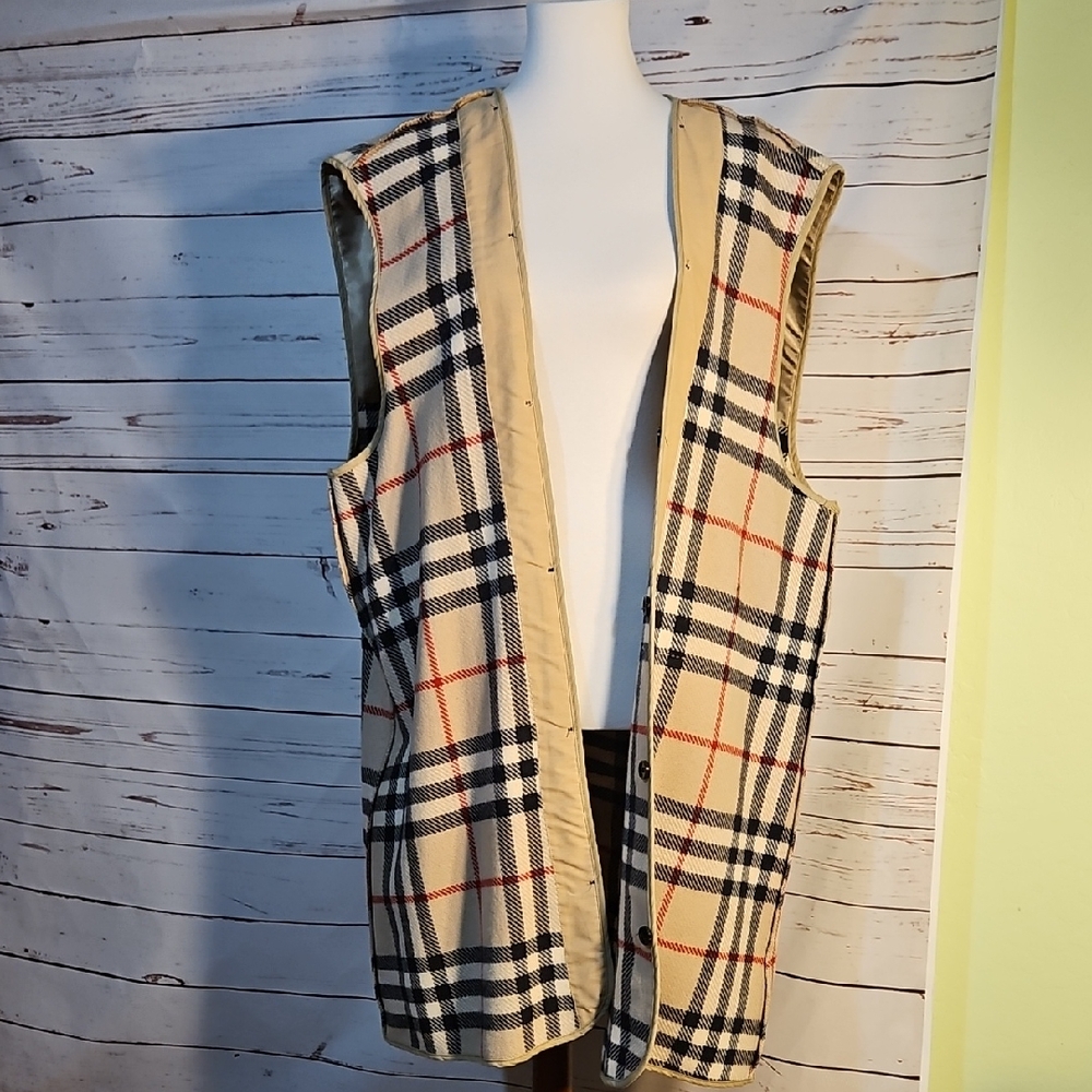 Burberry London Classic Plaid Wool Vest Gilet‎ Unisex Outerwear